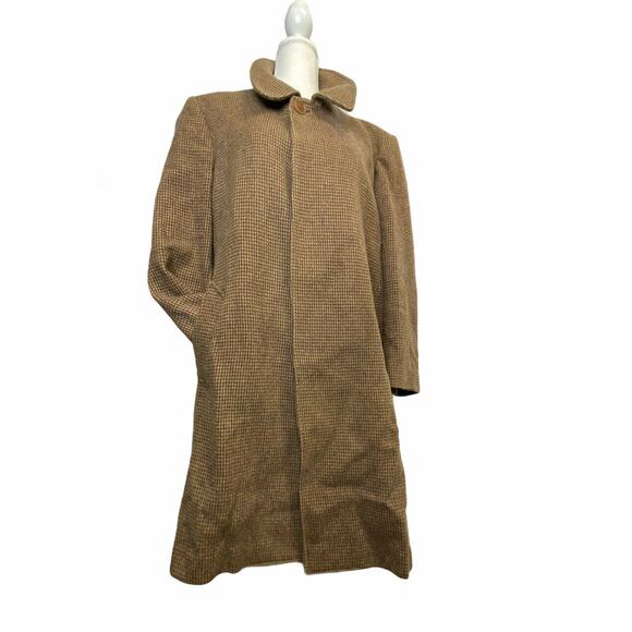 Vtg Caesar IM Prorsum unisex Brown Wool Straight Cut Long Coat Genuine Alpaca - Picture 11 of 12